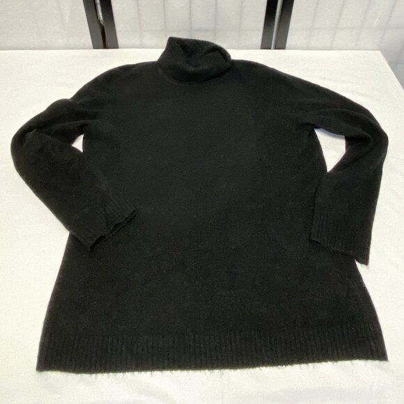 Calvin Klein Turtleneck Fuzzy Soft Knit Pull Over Sweater Black L Long Sleeve - Picture 7 of 13